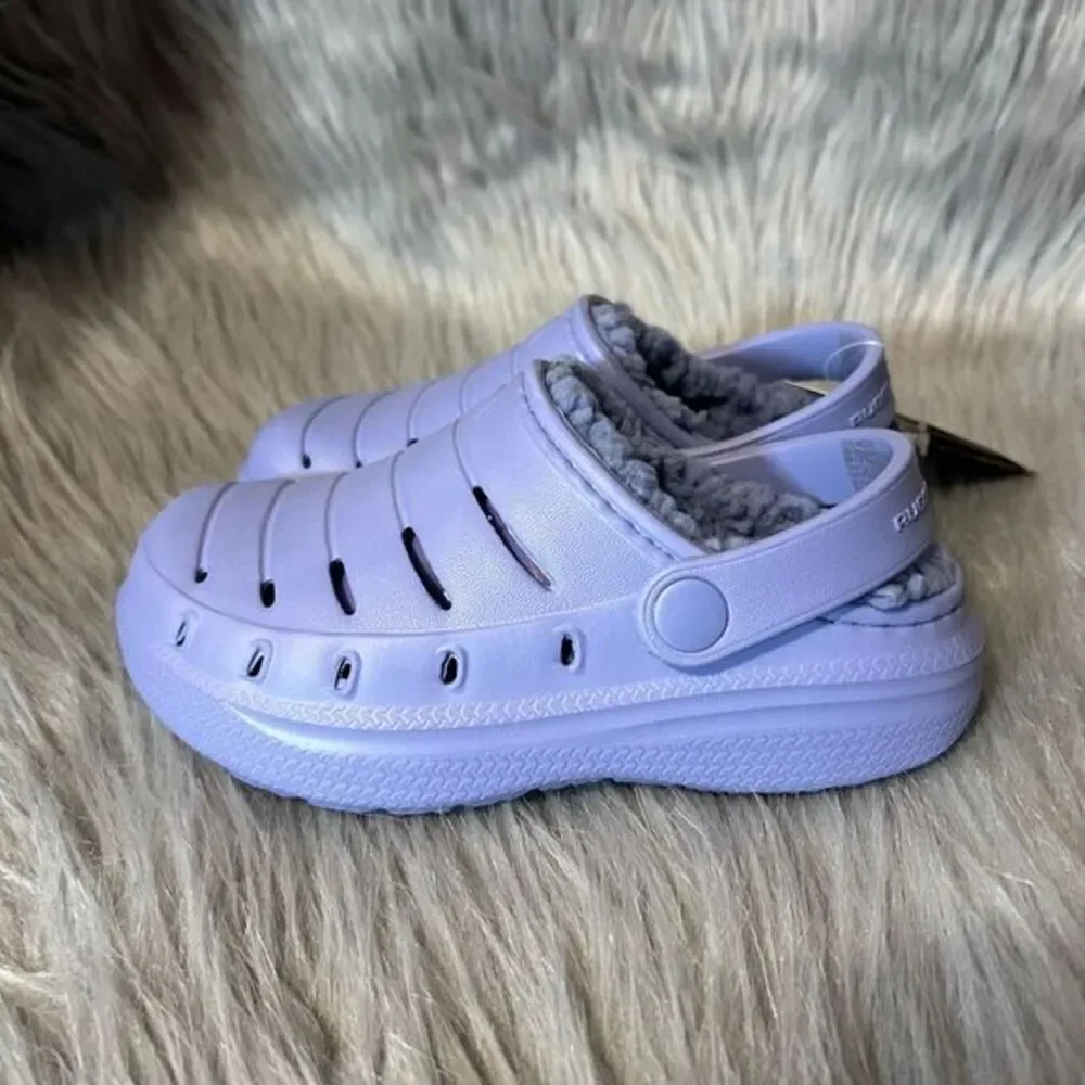 Rugged Shark Lined Clogs Toddler Girl Size 9 Violet Purple Slip On Shoes Sandals